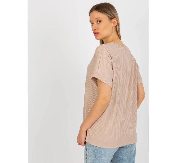 Dámská halenka LK BZ model 18309976 béžová - FPrice Dámská halenka LK BZ model 18309976 béžová - FPrice