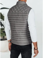 Pánska prešívaná tmavosivá vesta FashionStreet TX5079