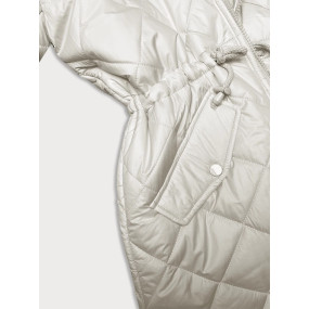 Obojstranná dámska bunda v ecru farbe prešívaná-kožušinka (H-897-11)