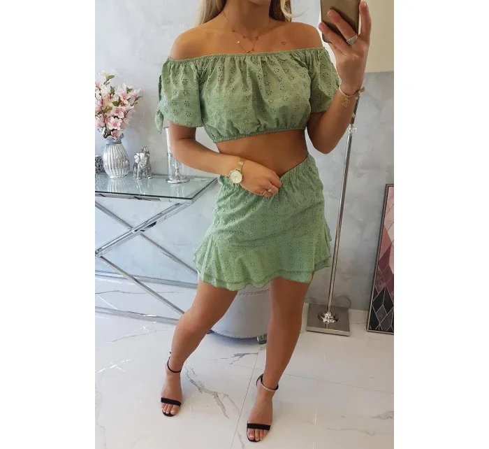 Tmavo mätová vyšívaná sada Tmavo mätová vyšívaná sada