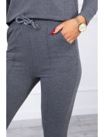 Súprava s gombíkovým výstrihom grafitová