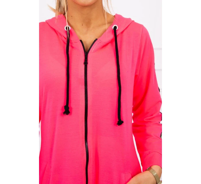 Mikina se zipem na zádech růžová neonová Mikina se zipem na zádech růžová neonová