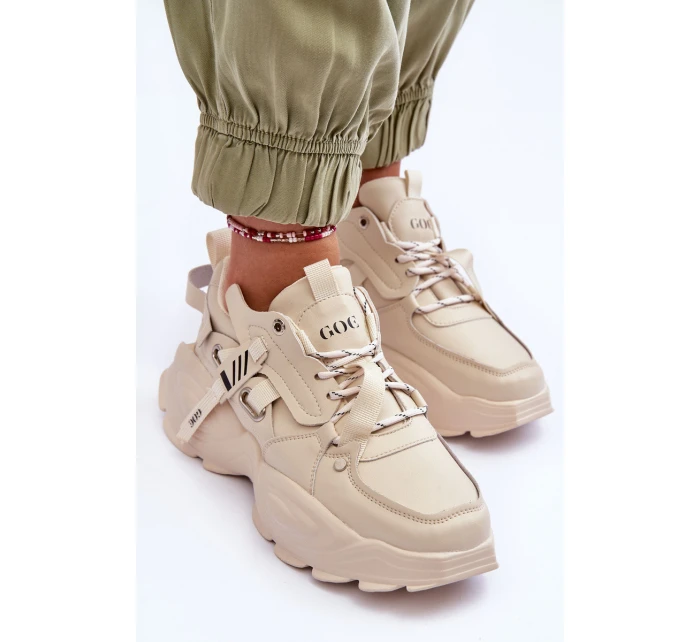 Buty Sportowe Sneakersy GOE MM2N4015 Beżowe