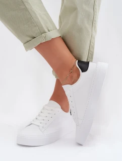 Dámské tenisky z eko kůže Big Star TT274928 HI-POLY SYSTEM Bílé