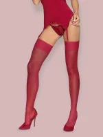 Zmyselné pančuchy S800 bordó - Obsessive