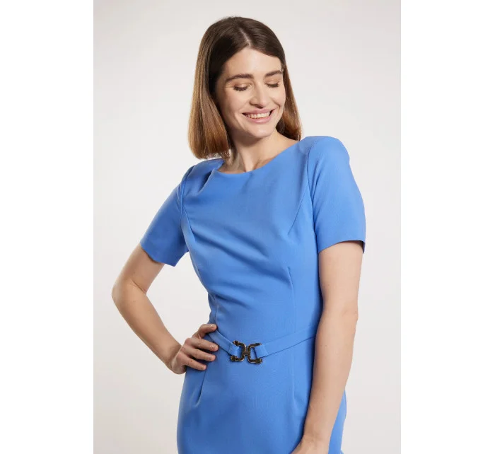 Dámske šaty s opaskom DRE0270-M12 chrpová - Monnar