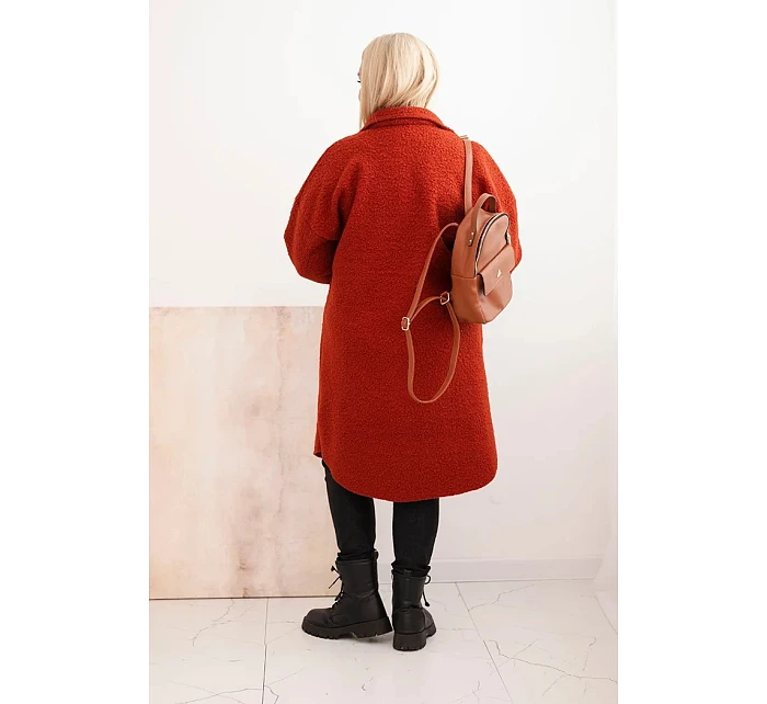 Dámsky kabát s vlnou v nadmernej veľkosti ART0286 Rudy - Kesi Dámsky kabát s vlnou v nadmernej veľkosti ART0286 Rudy - Kesi