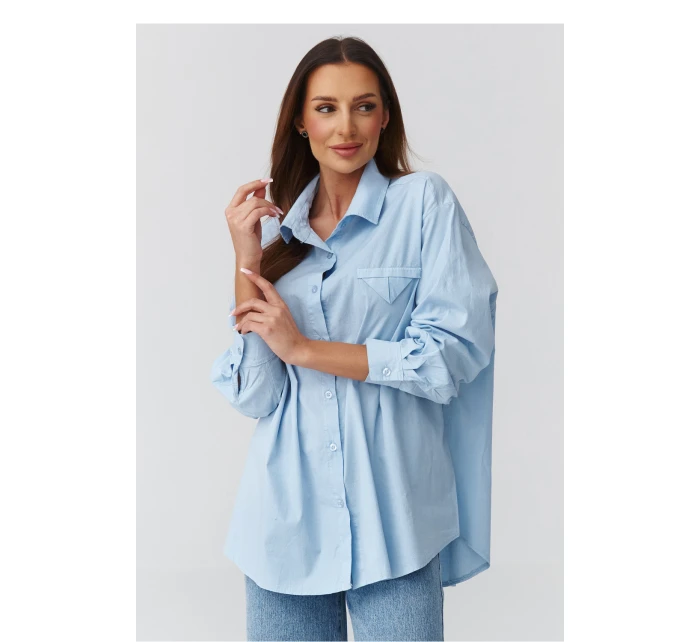 Košeľa s dlhým rukávom model 224102 Makadamia Košeľa s dlhým rukávom model 224102 Makadamia