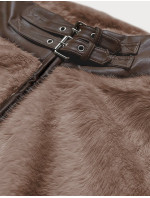 Hnědá kožešinová bunda se stojáčkem model 15817359 - Ann Gissy