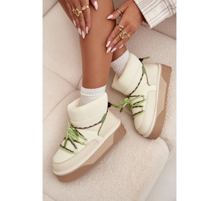 Śniegowce Na Platformie D.Franklin DFSH371015 Jasnobeżowe