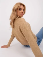 Sweter AT SW model 18900695 camelowy - FPrice Sweter AT SW model 18900695 camelowy - FPrice