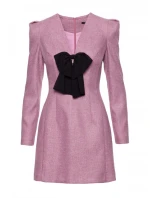 M869 Tvídové šaty s výstrihom do V - marsala M869 Tvídové šaty s výstrihom do V - marsala