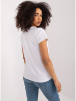 Biele dámske tričko s potlačou BASIC FEEL GOOD