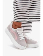 Dámske tenisky na platforme - šedé Tellnira