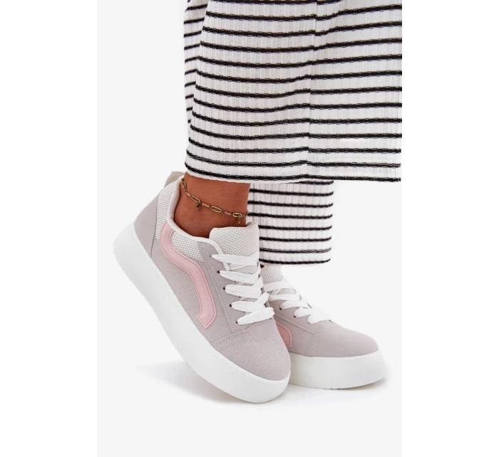 Dámske tenisky na platforme - šedé Tellnira