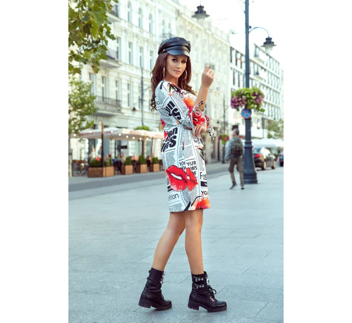 SOPHIE Pohodlné dámské oversize šaty s vzorem model 7922026 - numoco