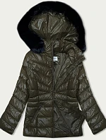 Dámska prešívaná zimná bunda khaki (V776G)