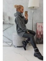 Zateplená mikina s kapucňou v grafitovej farbe Zateplená mikina s kapucňou v grafitovej farbe