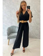 Kombinéza s ozdobným pásom čierna Kombinéza s ozdobným pásom čierna