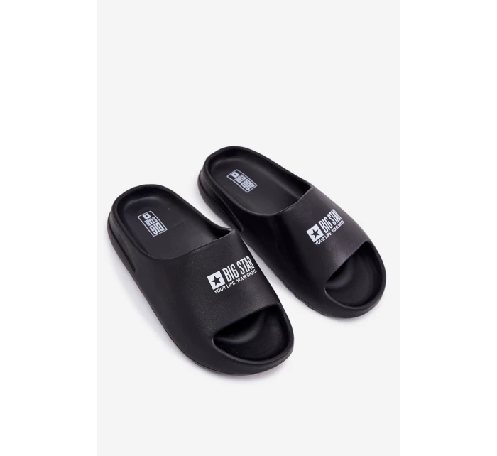 Piankowe Klapki Męskie Z Logo Big Star RR174A012 Czarne