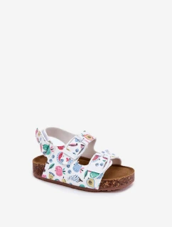 Dětské sandály na korkové podrážce s přezkami bílé model 21701044 - Boto