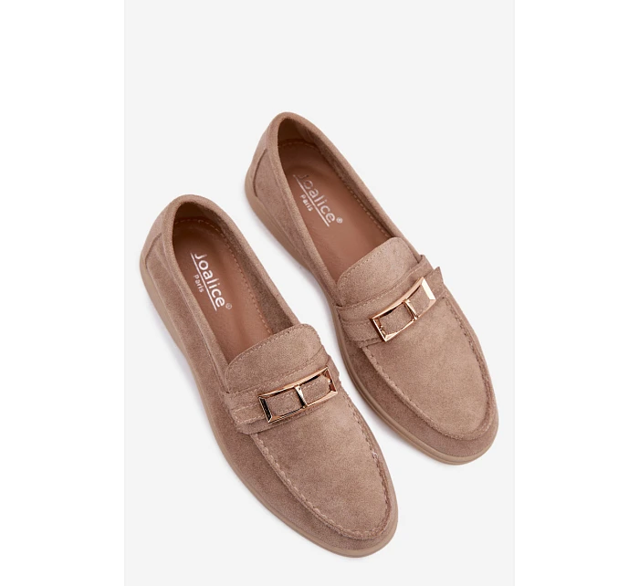 Dámské mokasíny béžové s přezkou Belinae