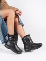 Luxusné čierne dámske snežnice na platforme