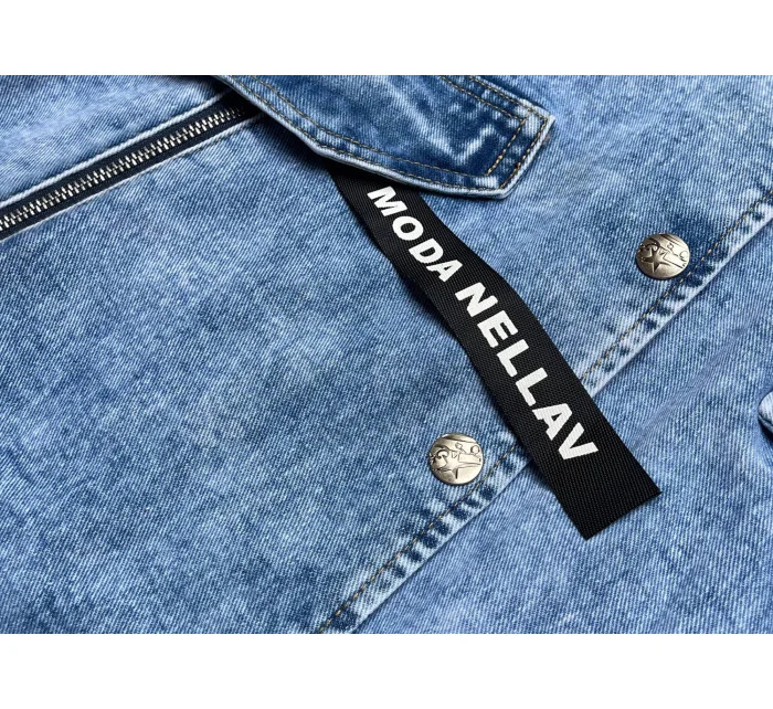 Světle modrá volná dámská džínová přes oblečení model 16996491 - P.O.P. SEVEN Světle modrá volná dámská džínová přes oblečení model 16996491 - P.O.P. SEVEN