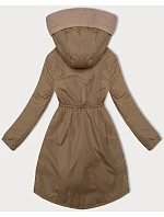 Dámska bunda so šnúrkou v páse S'West dark beige (B8352-12) Dámska bunda so šnúrkou v páse S'West dark beige (B8352-12)