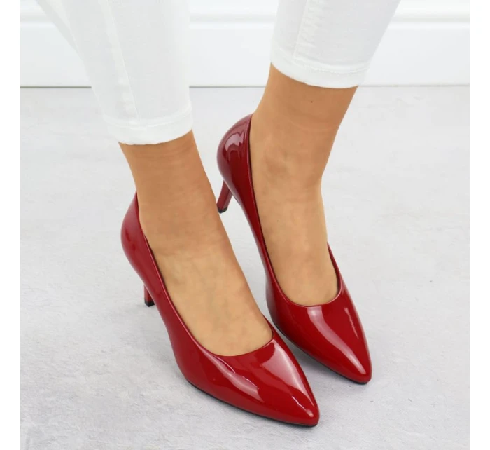 Dámské lodičky na jehlovém podpatku červené Sergio model 21905059 - LEONE Dámské lodičky na jehlovém podpatku červené Sergio model 21905059 - LEONE