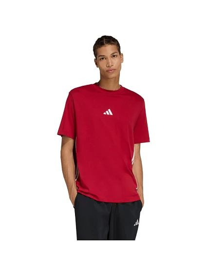 Pánské tričko Essentials 3Stripes červené model 22071176 pánské - ADIDAS