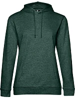 B&C #Hoodie /women Dámska mikina s kapucou 01.W04W tmavo zelená melírovaná