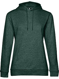 B&C #Hoodie /women Dámska mikina s kapucou 01.W04W tmavo zelená melírovaná