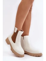 Botki Sztyblety Damskie Na Zamek Białe Ramhel