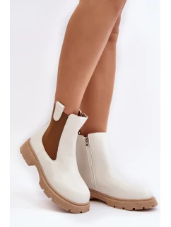 Botki Sztyblety Damskie Na Zamek Białe Ramhel
