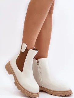 Dámské kozačky na zip Bílé model 21642006 - Boto