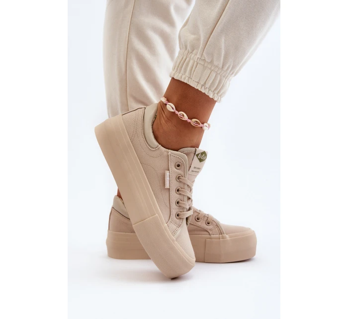 Trampki Damskie Na Platformie Lee Cooper LCW-24-31-2181 Beżowe Trampki Damskie Na Platformie Lee Cooper LCW-24-31-2181 Beżowe