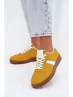 Dámské tenisky z imitace semiše žluté Calira