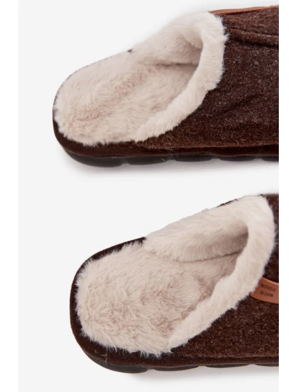 Pánske chlpaté papuče - čokoládové Darielle Pánske chlpaté papuče - čokoládové Darielle