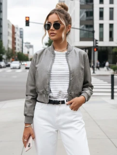 Dámska kožená bunda SANTOL sivá FashionStreet TY4340