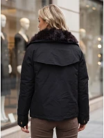 Dámska zimná bunda s odnímateľným golierom, čierna, FashionStreet TY6072
