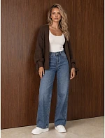 Jeansy damskie wide leg z wysokim stanem niebieskie model 22394667 - FashionStreet Jeansy damskie wide leg z wysokim stanem niebieskie model 22394667 - FashionStreet