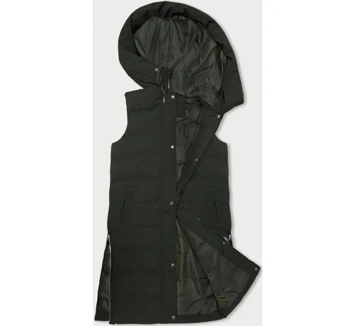 Dlhá dámska páperová vesta v army farbe (5M3157-136) Dlhá dámska páperová vesta v army farbe (5M3157-136)