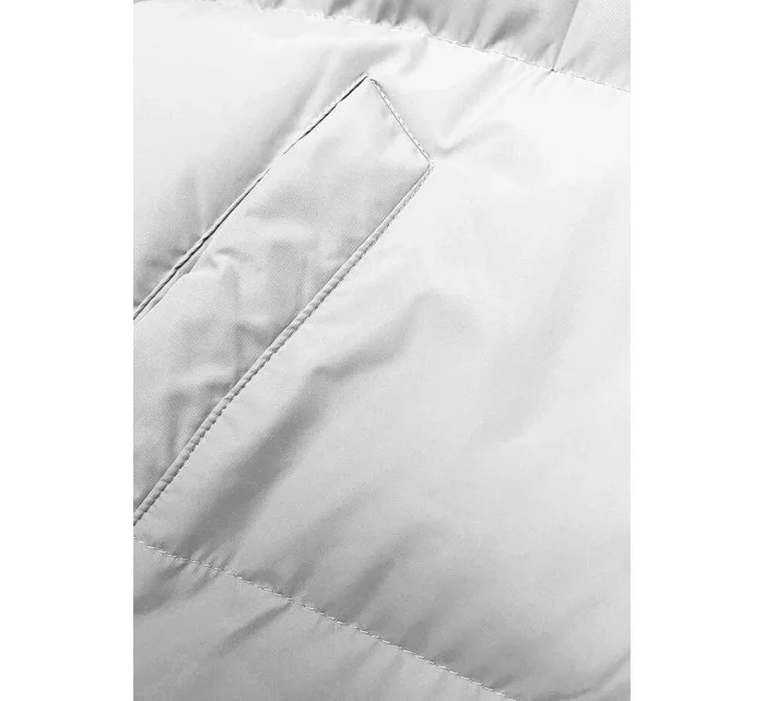 Biela dlhá hrubá dámska bunda s kapucňou (5M3163-281) Biela dlhá hrubá dámska bunda s kapucňou (5M3163-281)