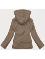 béžová oboustranná dámská krátká bunda s kapucí model 21442158 - J.STYLE