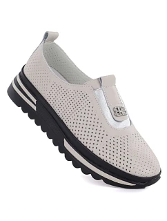 Dámske kožené topánky na platforme béžové S.Barski 7092