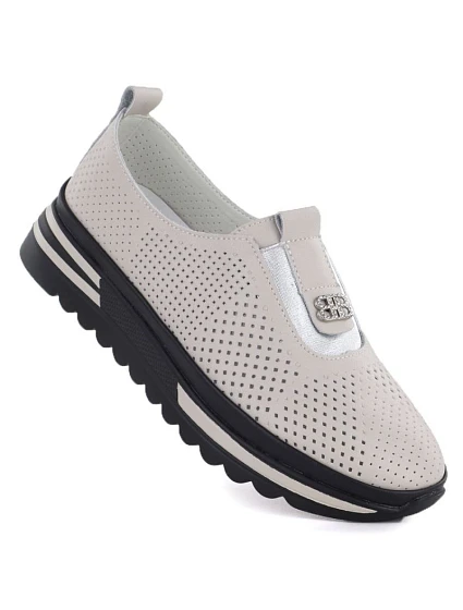 Dámske kožené topánky na platforme béžové S.Barski 7092 Dámske kožené topánky na platforme béžové S.Barski 7092