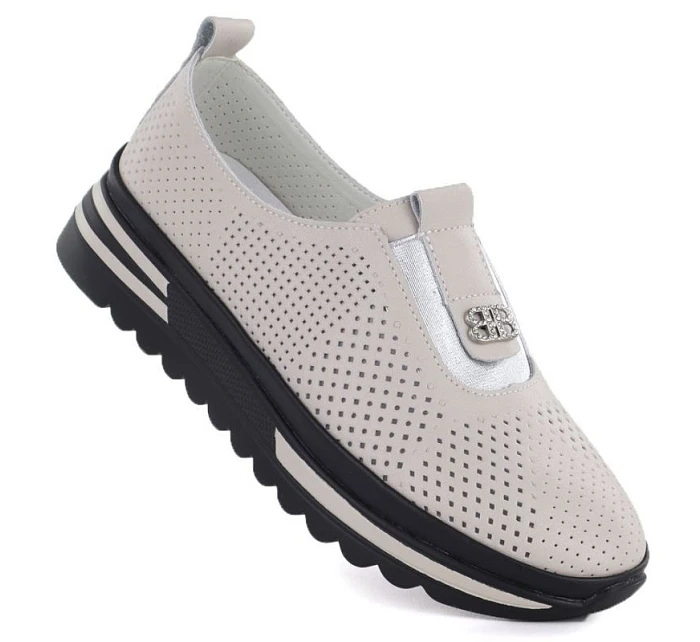 Dámske kožené topánky na platforme béžové S.Barski 7092 Dámske kožené topánky na platforme béžové S.Barski 7092