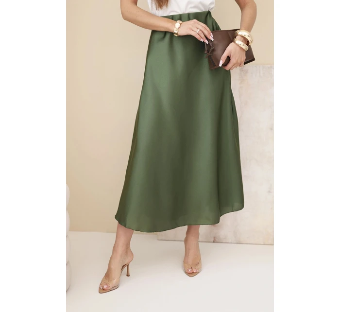 Dámská viskózová rozšířená sukně khaki