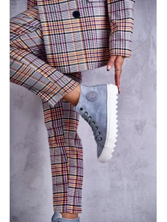 Dámské Kožené Teplé Tenisky Big Star model 21558863 Světle Modré - Big Star Shoes